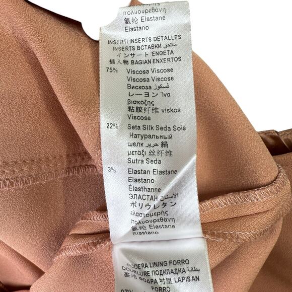 Elisabetta Franchi Size L 44 Abito Dress Mauve Pink Ruffle Trim Statement Sleeve - Picture 12 of 16